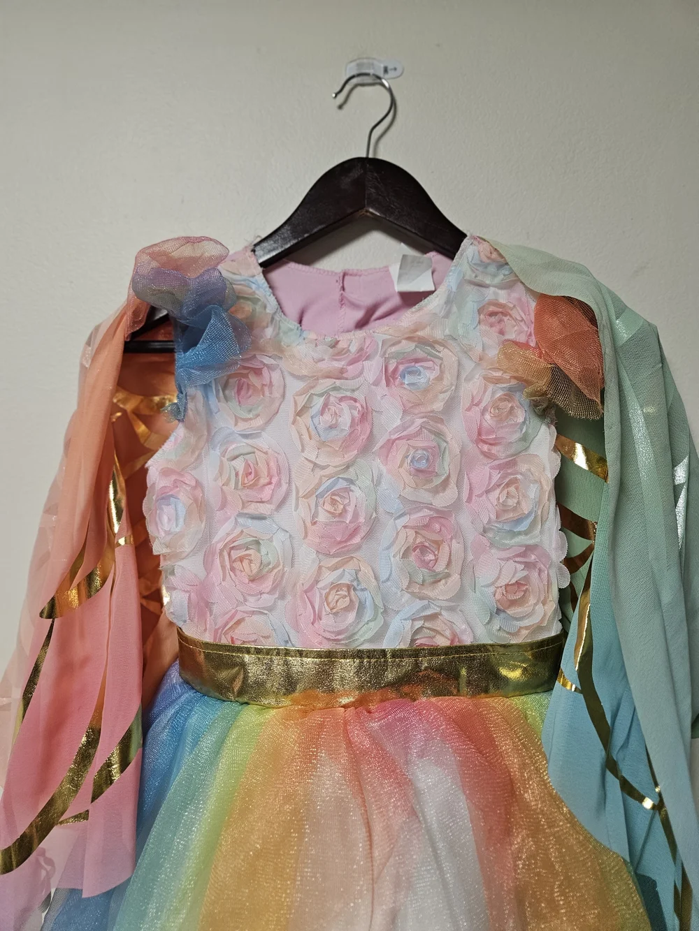 Rainbow Butterfly Princess Floral Tulle Costume Girls Dress Halloween Play